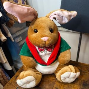 Vintage Velveteen Rabbits Plush Toy Commonwealth 1995 Christmas Toy 13 Inches